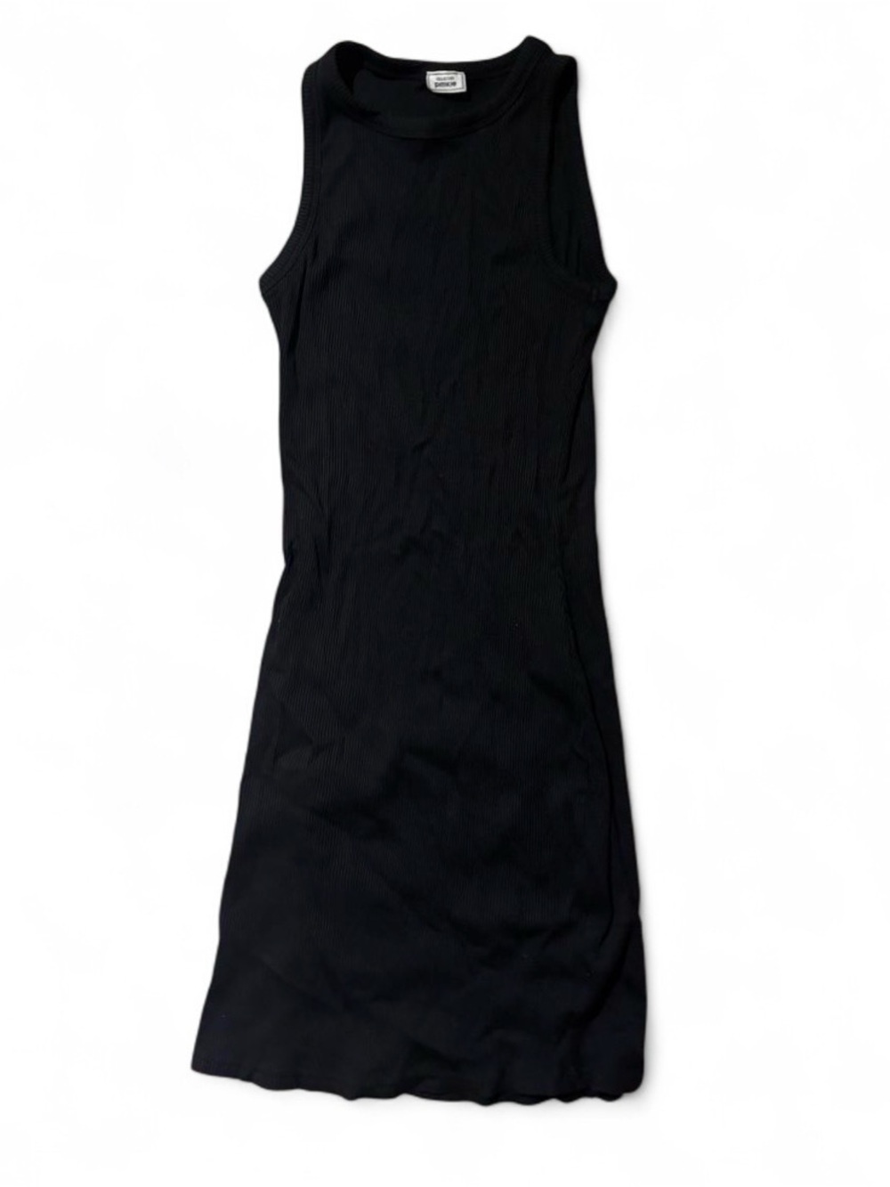 💫Pull&Bear Pinkie Black Ribbed Midi Dress